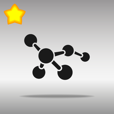 black Molecule Icon button  symbol concept high quality on the gray backgroundのイラスト素材