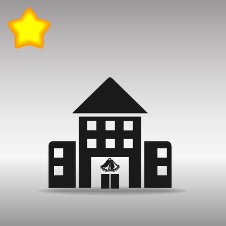 black School building Icon button logo symbol concept high quality on the gray backgroundのイラスト素材
