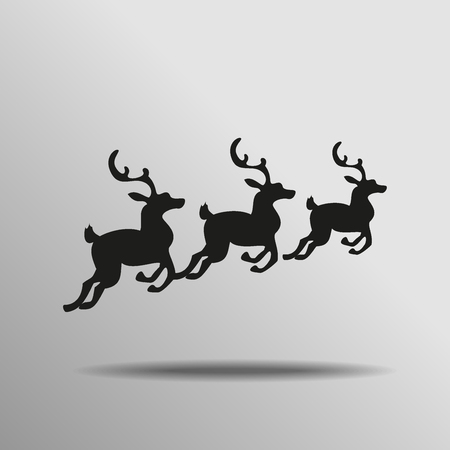 black silhouette deer with great antler Icon button symbol concept high quality on the gray backgroundのイラスト素材
