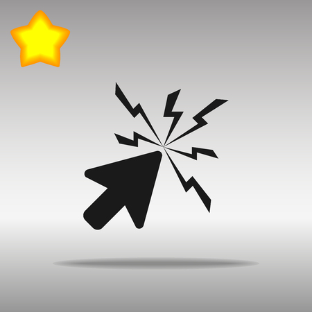 black Click Icon button symbol concept high quality on the gray backgroundのイラスト素材