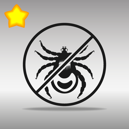 Ban mites black Icon button logo symbol concept high quality on the gray backgroundのイラスト素材