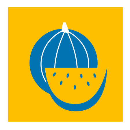 Ukrainian symbol watermelon blue yellow color theme. icon vector. The concept of peace in Ukraine. illustration for design and web. Ukraine simple art. no war. Stand with Ukraine.のイラスト素材