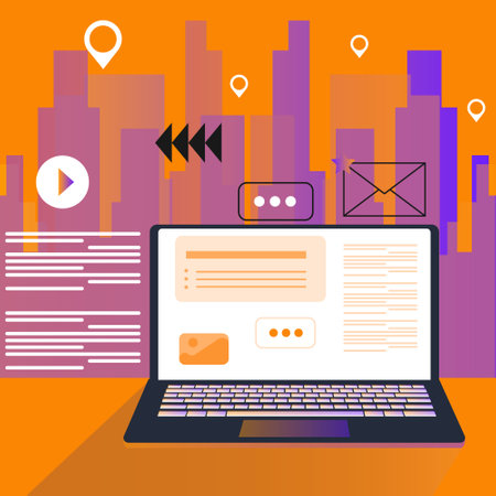 Smartphone with male and female profiles. Friends chatting. New generation.のイラスト素材