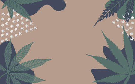 Cannabis Brown Background vector marijuana weed leafのイラスト素材