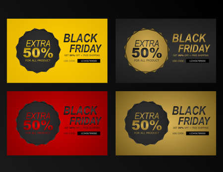 black friday template banner background socialmedia cardのイラスト素材