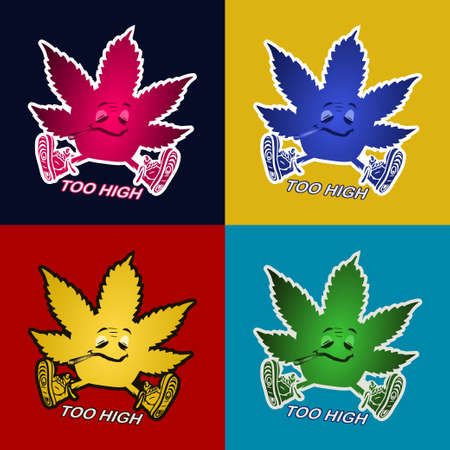 smoking marijuana cannabis weed ganja too muchのイラスト素材