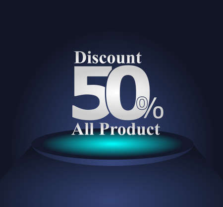Social Media Template discount dark blue design for your contentのイラスト素材