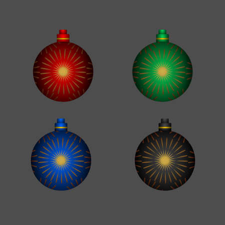 ornament ball chrismas set decoration isometric 3dのイラスト素材