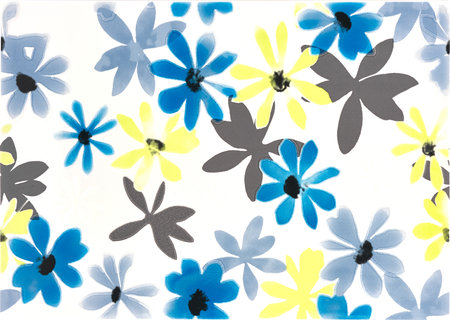 Flower tile wall Decor. Studio photograhpy.Panoramaの写真素材