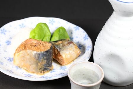 Mackerel simmered in miso, Japanese foodの写真素材