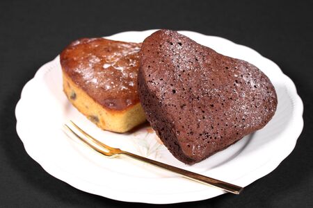 Homemade heart cakeの写真素材