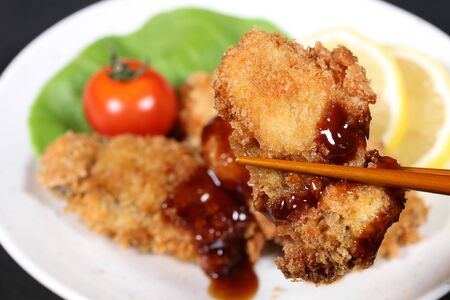 Japanese cuisine, Deep fried oysterの写真素材