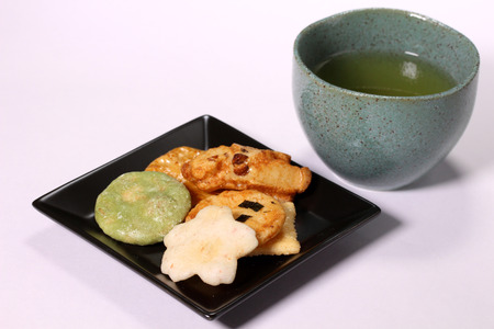 Senbei, Japanese rice crackersの写真素材