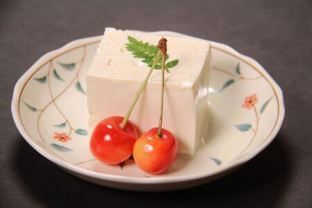 Japanese Cold tofu close up