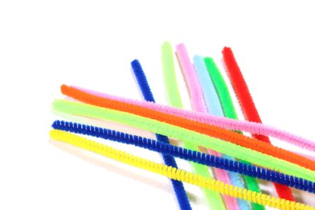 pipe cleaners on white background