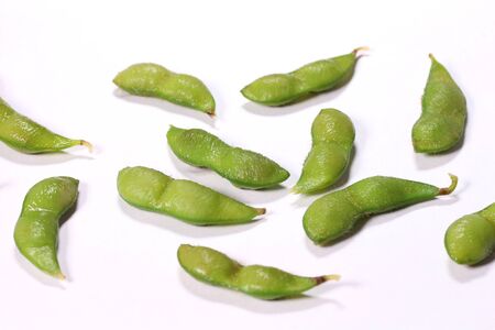 Edamame Soy beans on white background