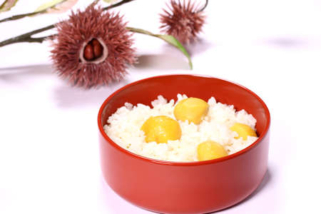 Steamed rice with chestnut, Japanese autumn food
