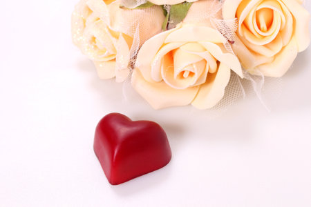 Valentine's day image, flower and  heart chocolate
