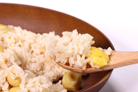 Steamed rice with chestnut, Japanese autumn food