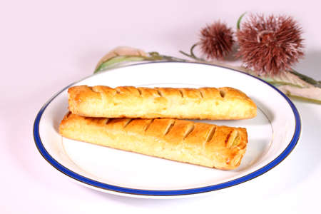 Chestnut pie on a plateの写真素材