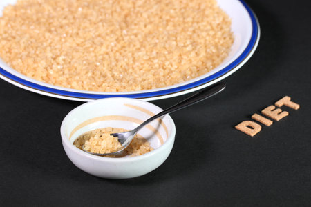 Diet image, brown cane sugar and characters of DIETの写真素材