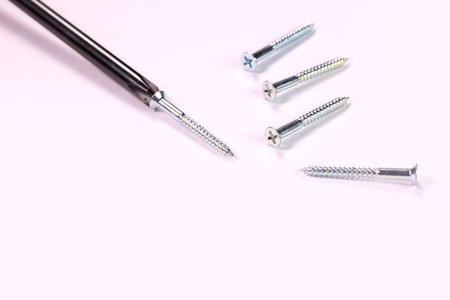 screw that attaches to the screwdriverの写真素材