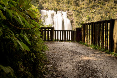 Natural fall on Marokopa, located in Waikato Region, New Zealand.の写真素材