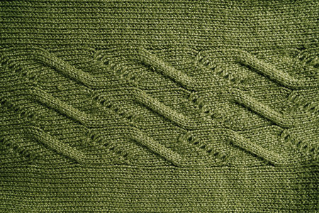Close up shot of green knitwear with pattern. Background texture photographyの写真素材