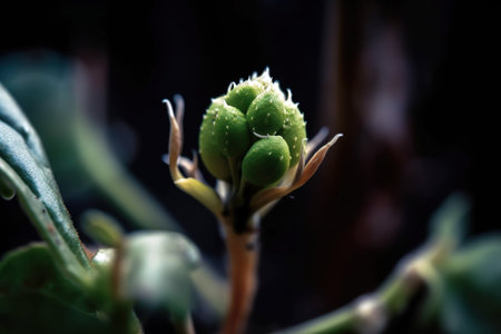 Bud in the process of growing. Super macro shot. Generative AIの素材