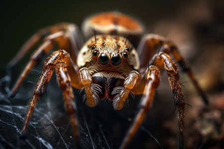 Spider macro photography. Focus on foreground. Generative AIの素材