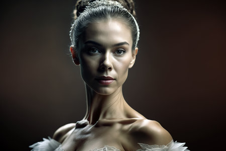 Headshot portrait of professional ballerina. Generative AIの素材