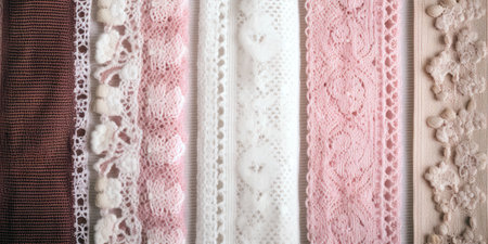 Laces background in pink tones. Textured background. Generative AIの素材