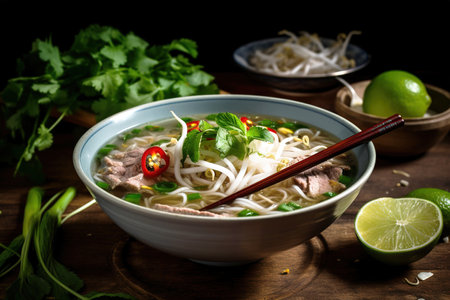 Gourmet food photography of Pho dish. Close up shot. Generative AIの素材