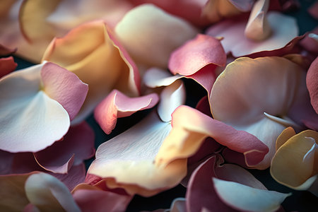 Close up of petal pink roses background pattern. Generative AI illustrationの素材