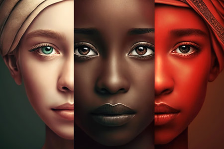 Banner for International Day of Elimination of Racial Discrimination. Generative AI illustrationの素材