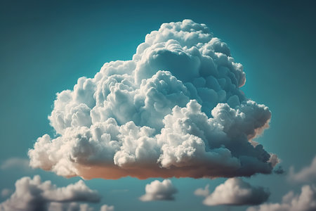 Cumulus white cloud over light blue sky. Generative AIの素材