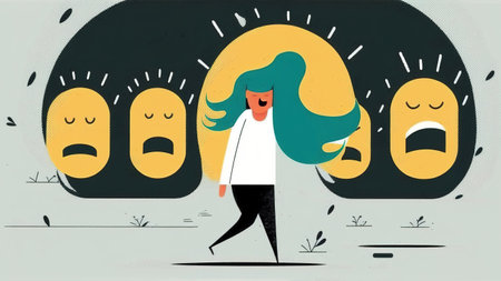 Mental health conceptual banner. Generative AI illustrationの素材