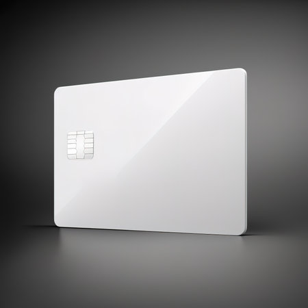 Credit card in white color over black background. Generative AI 3D illustrationの素材