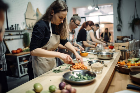 Cooking class concept. Generative AIの素材