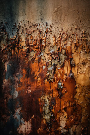 Stained and moldy old wall. Generative AI vertical shotの素材