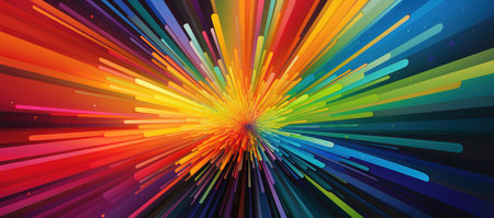 Colorful burst of lines background. Generative AI illustrationの素材