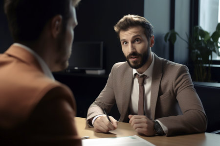 Job interview of man in business office. Generative AIの素材