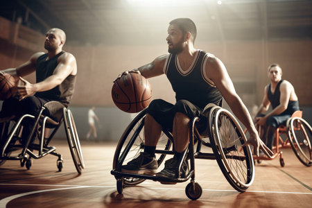 Disabled basketball team. Diversity and inclusion concept. Generative AIの素材