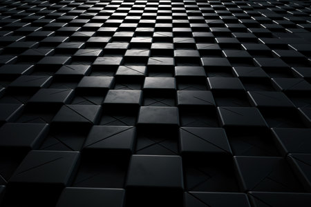 3D black hexagonal mosaic background. Generative AI illustrationの素材