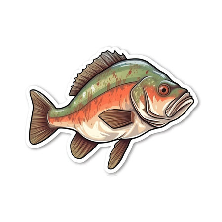 Cartoon sticker of a Snapper over white background. Generative AI illustrationの素材
