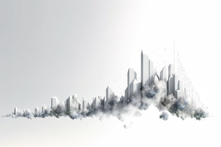 An ascending graph chart, economic growth. Generative AIの素材