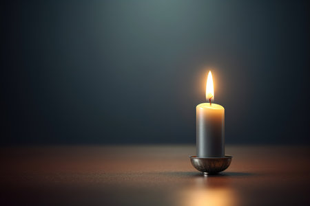 Candle burning over the table with copy space. Generative AIの素材
