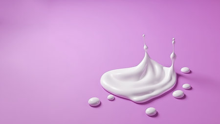 Cosmetic smear of cream over pink background. Generative AIの素材