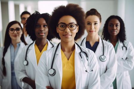 Female doctor team portrait. Generative AIの素材