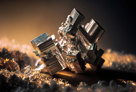 3D rendering style magnesium microscopic shot. Generative AI illustrationの素材
